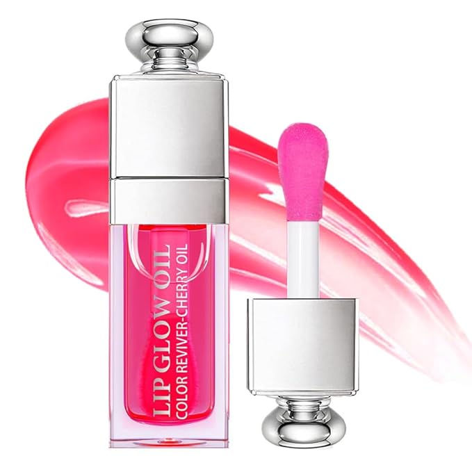 Fruit Flavored No-Sticky Lip Gloss Balm for Dry Lips - Hydrating and Nourishing Cherry Lip Oil (0.2 OZ)
