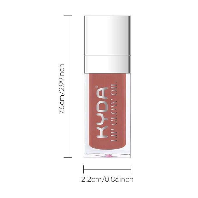 Hydrating Lip Glow Oil, Plumping Moisturizing Lip Oil Gloss, Smooth Lip Lines Plump Lip,Transparent Plumping Clear Glossy Tinted Balm Care 0.2Fl oz #Rosewood
