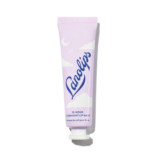 Lanolips 12 Hour Overnight Lip Mask - Rich Lanolin Lip Balm with Hyaluronic Acid, Vitamin C & Ceramides - Restore, Soften & Replenish While You Sleep - Cruelty-Free Hydrating Balm (0.52 oz / 15 g)