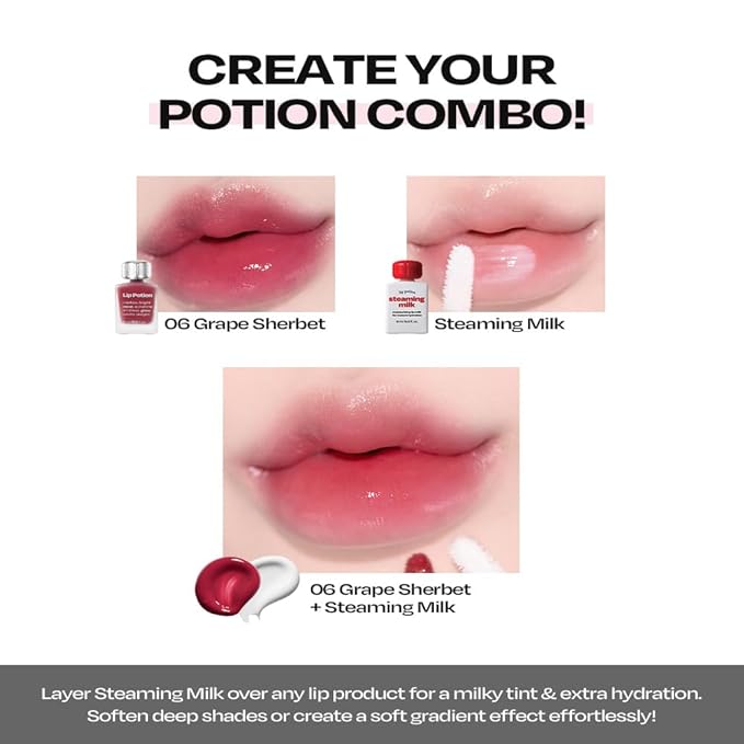 Lip Potion Aqua Glow No.2 Fig Candy | Hydrating, Non-Sticky Gloss with Sheer Radiance | 0.3 Oz