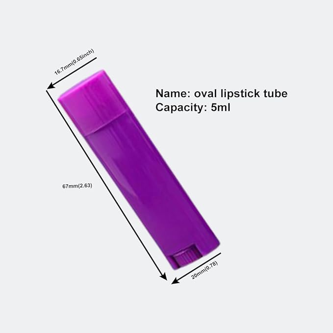 5ml 100Pcs Empty Oval Deodorant Lip Deodorants(Purple)