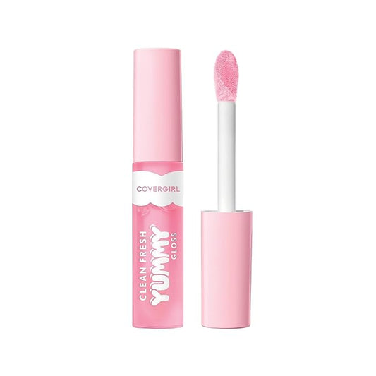 COVERGIRL Clean Fresh Yummy Gloss – Lip Gloss, Sheer, Natural Scents, Vegan Formula - Sugar Poppy