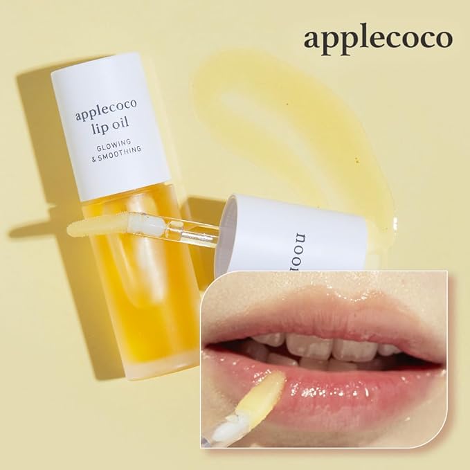 NOONI Korean Hydrating Lip Oil - Applecoco | Long-Lasting, Moisturizing, Plumping, Revitalizing for Dry Lips, Waterproof, No Peel Off, Hydrating, Nourishing Crystal Clear, 0.12 FL Oz