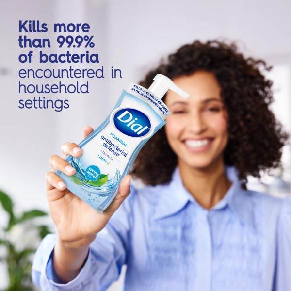 Dial Antibacterial Foaming Hand Wash, Spring Water, 7.5 fl oz (Pack of 6)