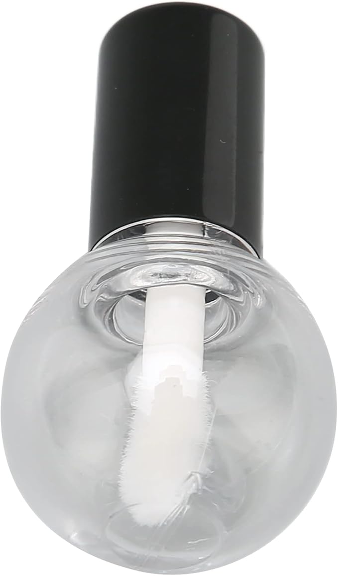 10Pcs 5ml Empty Lip Gloss Tubes Containers Cute Ball Type Plastic Refillable DIY Lip Gloss Bottle, Reusable Empty Bottle Tube Container for Eyelash Growth Oil/Mascara with Brush for Home and Travel