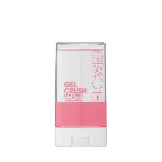FLOWER BEAUTY By Drew Barrymore Lip & Cheek Gel Crush - Cream Blush and Lips Tint in One Portable Multistick - Hydrating Burst of Color (Strawberry Crush)