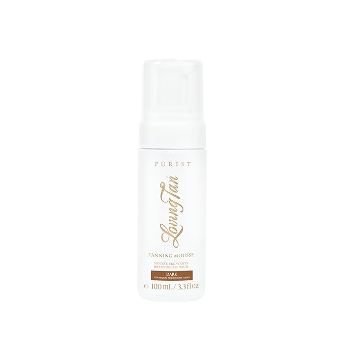 Loving Tan Purest Tanning Mousse NEW, Dark - Sunless Tanner Made From 97% Certified Organic & Naturally Derived Ingredients - Up to 5+ Self Tan Applications Cruelty Free, Vegan Friendly - 3.3 Fl Oz