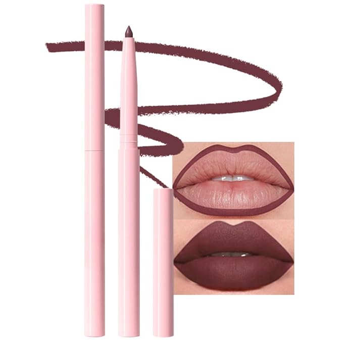 evpct Plum Matte Creamy Retractable Lip Liner Pencils for Shaping & Sculpting Lips, Lip Pencils for Women Long Lasting Waterproof Rich Lip Colors Liner Crayon Lipstick delineador de labios 06