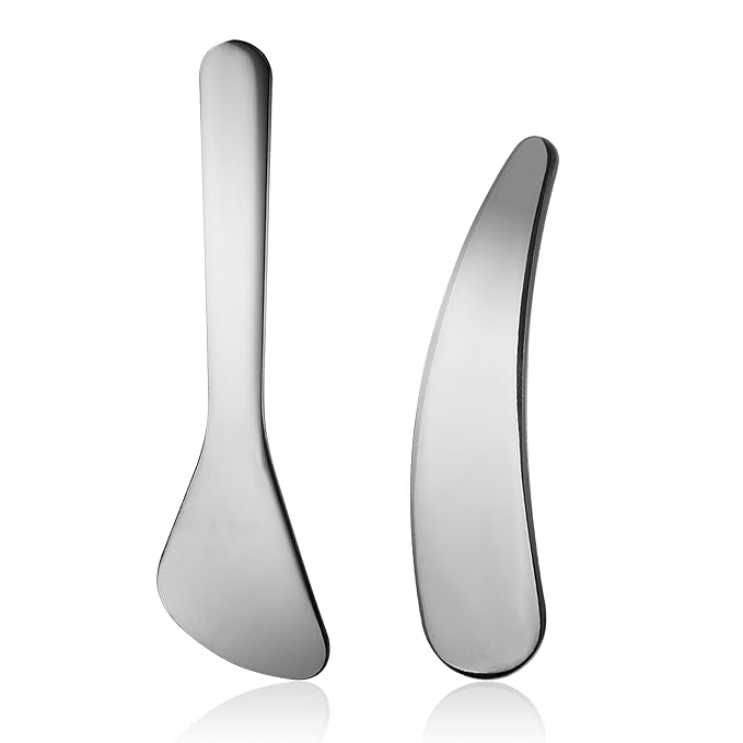 2Pcs Cosmetic Spatula Reusable Facial Massage Spatula Practical