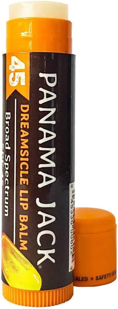 Panama Jack Sunscreen Lip Balm - SPF 45, Flavor Pack, Broad Spectrum UVA-UVB Sunscreen Protection, Prevents & Soothes Dry, Chapped Lips (5 Pack)