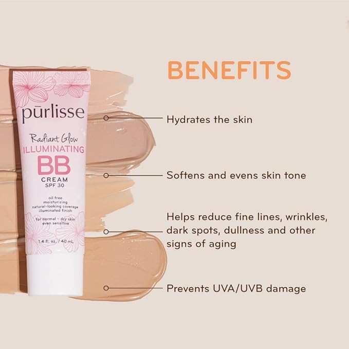 pūrlisse Radiant Glow Illuminating BB Cream Spf30 Hydrating Oz (Deep)