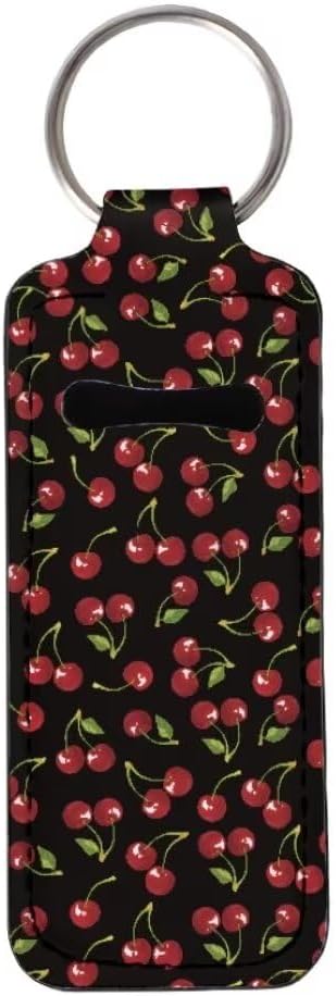 Horeset Cherry Novelty Women Chapstick Holder Keychain Slim