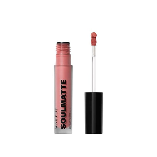 Morphe Soulmatte Velvet Lip Mousse Matte Lipstick - Air-Whipped, Soft Matte Lip Makeup with Vitamin E to Hydrate, Soften and Smooth Lips - Dearest (0.128 Oz)