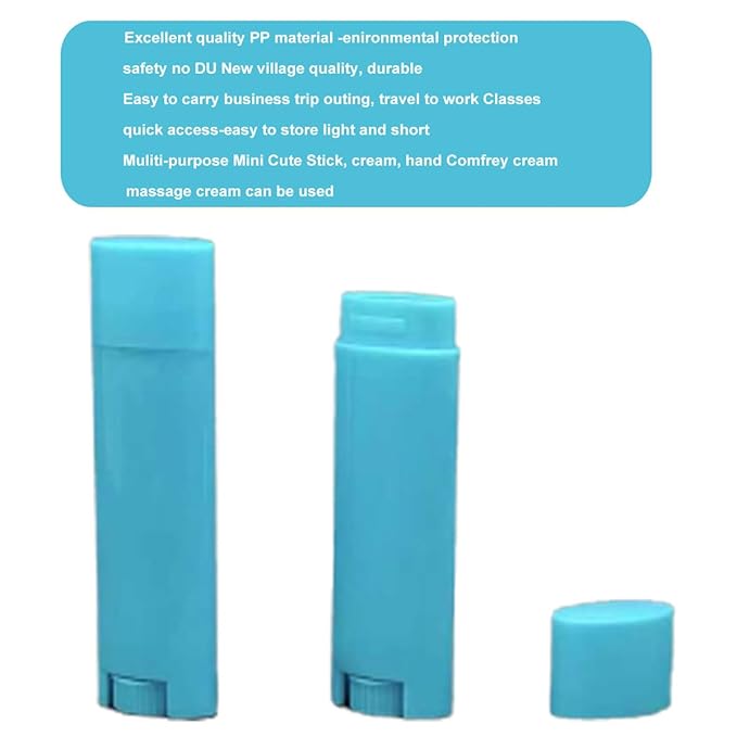 5ml 100Pcs Empty Oval Deodorant Lip Blue)