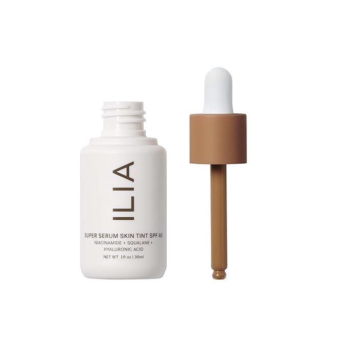 ILIA - Super Serum Skin Tint SPF 40 | Non-Comedogenic, Vegan, LIghtweight to Help Against Blue Light, + Pollution while Hydrating, Smoothing, + Refining (Kamari ST13, 1 fl oz | 30 ml)