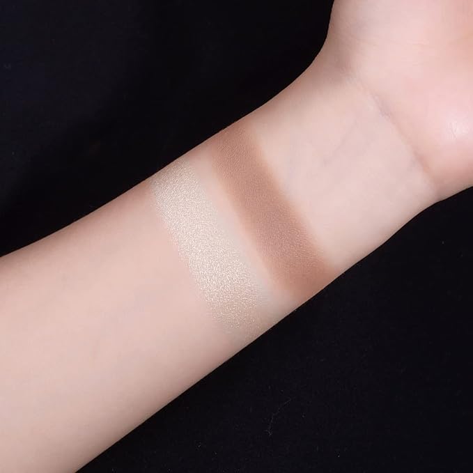 ELLESY Highlighter Makeup Palette Shimmer Face Bronzer and brush-C02