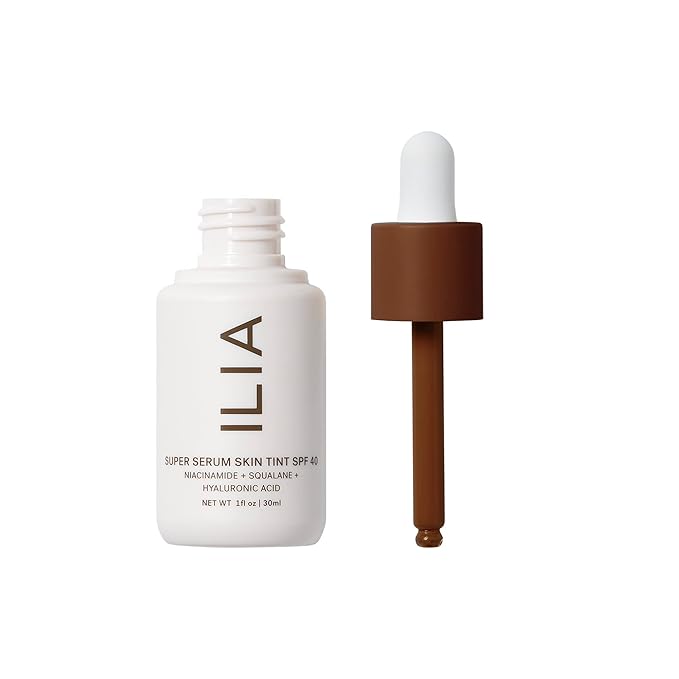 ILIA - Super Serum Skin Tint SPF 40 | Non-Comedogenic, Vegan, Lightweight to Help Against Blue Light, + Pollution while Hydrating, Smoothing, + Refining (Perissa ST17.5, 1 fl oz | 30 ml)
