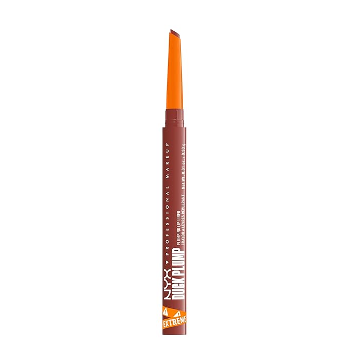 NYX PROFESSIONAL MAKEUP Duck Plump Plumping Lip Liner, Matte Pencil With Up To 10HR Wear, Swollen Spice (Warm Nude Lip Liner)
