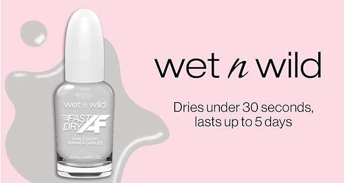 wet n wild Fast Dry AF Nail Polish, Quick 40 Second Dry Time, Long Lasting High-Shine - Ballerina Dropout