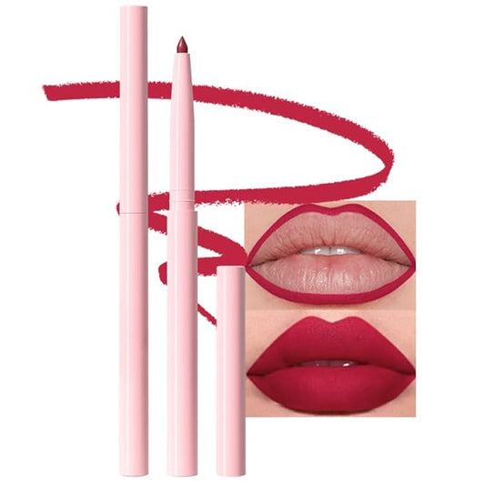 evpct Ruby Red Matte Creamy Retractable Lip Liner Pencils for Shaping & Sculpting Lips, Lip Pencils for Women Long Lasting Waterproof Rich Lip Colors Liner Crayon Lipstick delineador de labios 07