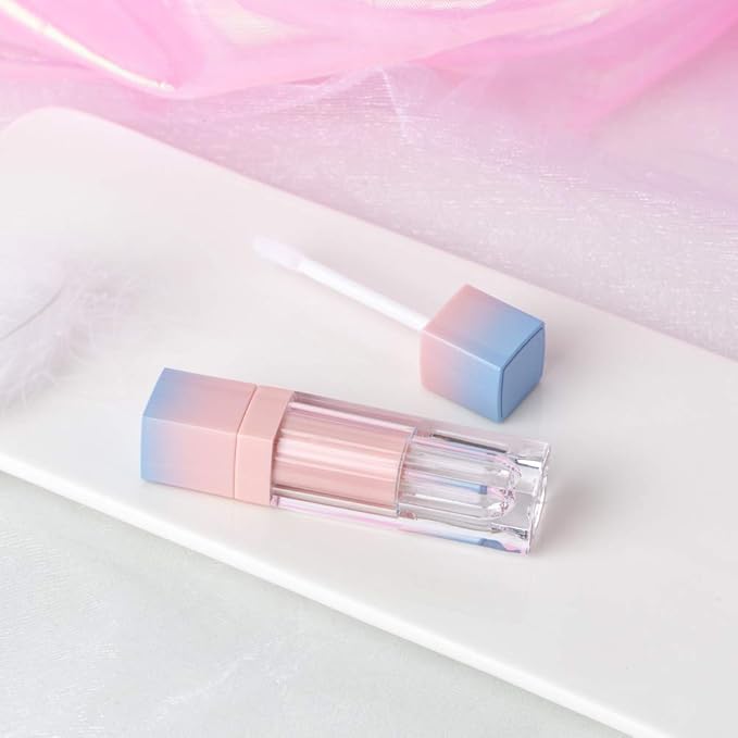Starshine 10 Pack Gradient Pink Blue 8ml Empty Lip Gloss Tube Lip Balm Container DIY Refillable Travel Size Cosmetic Makeup Sample Bottle With Wand And Stopper