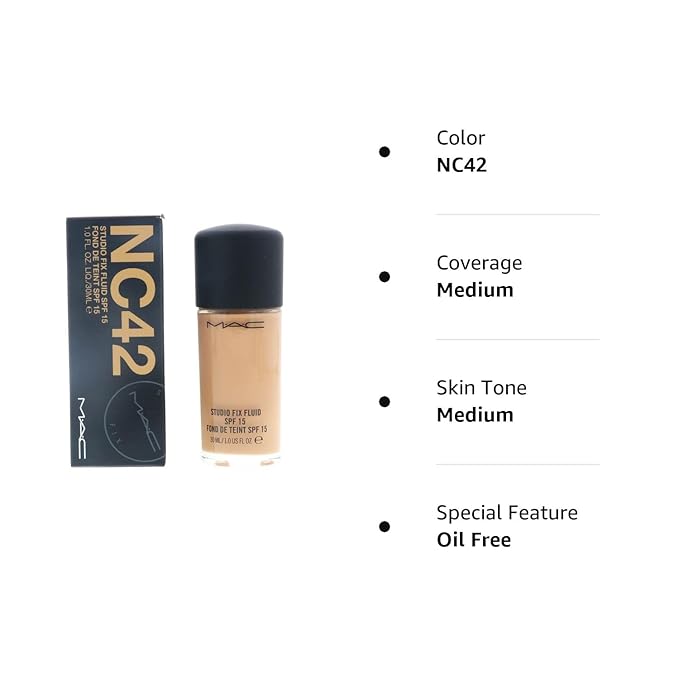 MAC Studio Fix Fluid Foundation SPF5, NC42, 1