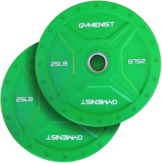 GYMENIST Bumper Plates is Made for 2 Inch 10 LB 55 LB