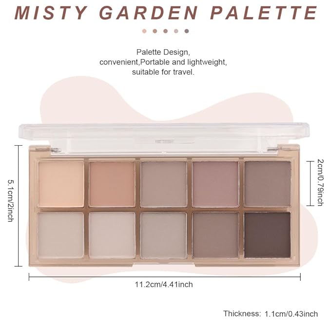 evpct 10 Colors Matte Nude Eye Shadow Palette Makeup for Older Women, Nude Brown Pink Cocoa Taupe Mauve Neutral Matte Cream Smokey Mini Eyeshadow Palette for Blue Green Eyes, Contour Makeup Palettes 4