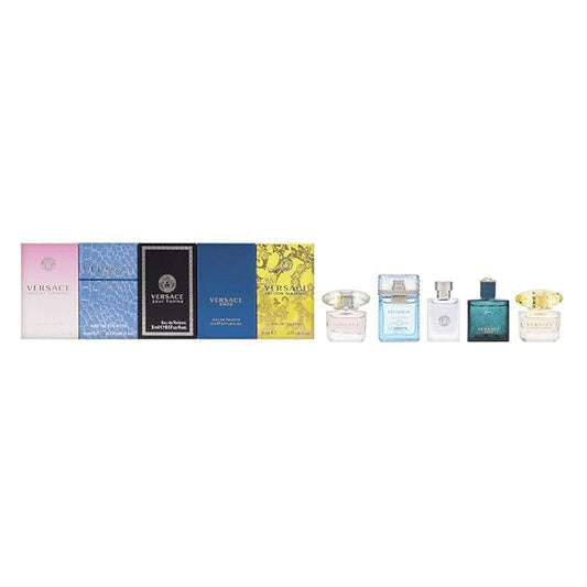 Versace Miniatures Collection Fragrance Set for Unisex, 5 Count