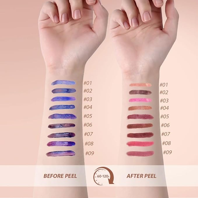 Matte Lip Gloss Peel Off Masque - Peel Off Lip Stain Tattoo, Mauve Peel Off Lip Tint，Long Lasting Waterproof Transfer-proof Lip Mask Lip Stain Peel Off Lip Gloss,Stay Lip Makeup 05#