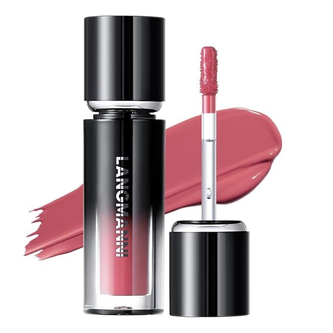 LANGMANNI Lip Oil Tint | Hydrating & Long-Lasting Lip Stain | Moisturizing And High Gloss Makeup,Non-Sticky Lip Stain For Watery And Silky Smooth Lips(#1 Soft Petal Pink)