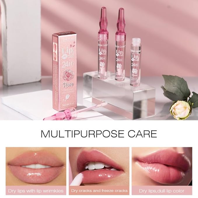 Rose Lip Oil Moisturizing Nourishing Repair