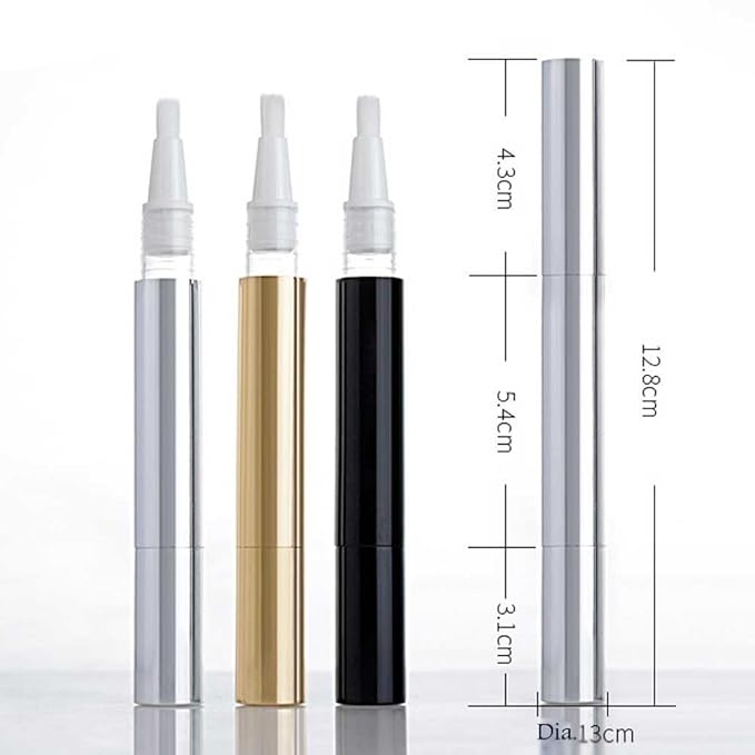 3 Pcs 3ml Empty Nail Oil Pen Twist Pens Lip Gloss Tubes Eyelash Growth Liquid Tubes Portable Cosmetic Makeup Containers Applicators with Brush Tip