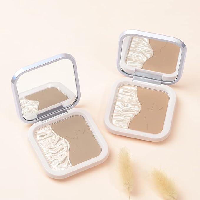 ELLESY Highlighter Makeup Palette Shimmer Face Bronzer and brush-C02