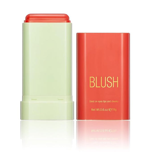 Multi-Use Makeup Blush Stick, 3-in-1 Cream Blush Stick Beauty Tinted Solid Blush Stick for Cheek/Eyes/Lips, Waterproof Moisturizer Stick, Suitable for All Skin (03# Coral Orange)