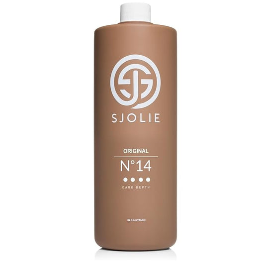 SJOLIE Spray Tan Solution - No. 14 - Dark Depth Tanning Spray | Hydrating Sunless Tanner for Long Lasting, Dark Bronze Finish (32oz)