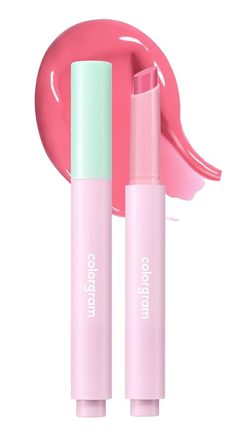 COLORGRAM Fruity Glass Stick 01 ENDEARING FIG | Long-Lasting Juicy Lip Tint with Radiant, Glossy Finish | Melting Syrupy Texture for Vibrant, Hydrated Lips | Non-Sticky Shine