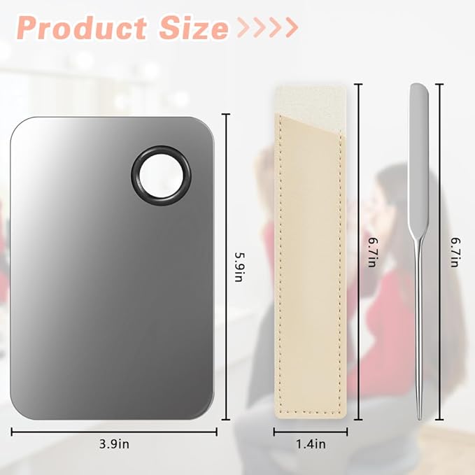 3PCS Makeup Mixing Palette, Stainless Steel Cosmetic Makeup