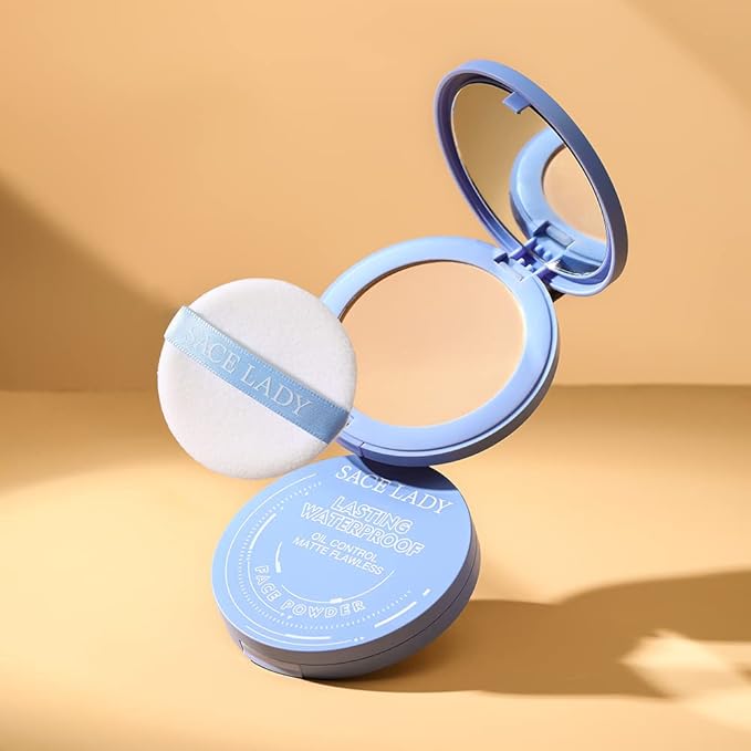 SACE LADY Face Pressed Powder Sets Makeup, Controls Cruelty-free, (#01) 0.35oz