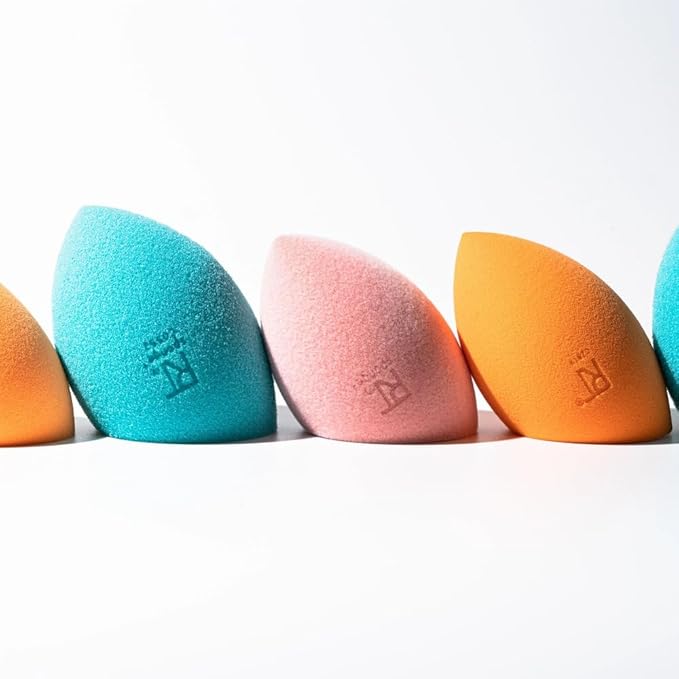 Real Techniques 6 Pack Assorted Makeup Blending Sponges, 3 Miracle Makeup Sponges, For Blending, Baking, And Setting, Use With Foundation & Powder, Dewy or Matte Finish, Cruelty-Free