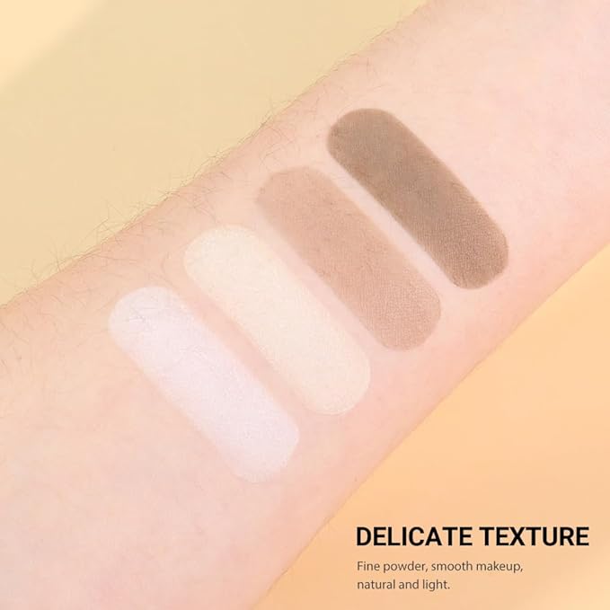 4-Color Contour Makeup Palette, Blush Highlighter Bronzer Powder Kit, Face Cosmetics Gift Set (02#, 1 Count (Pack of 1))