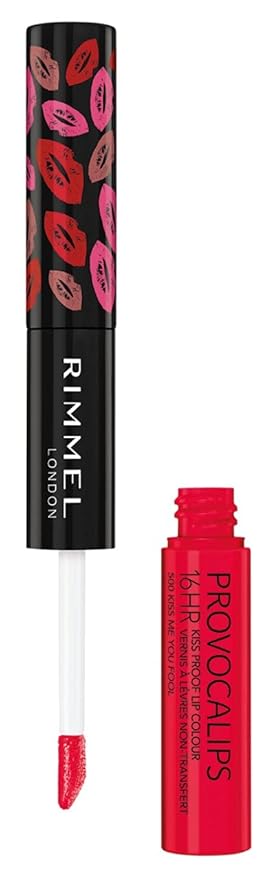 Rimmel London Provocalips 16hr Kiss-Proof Lip Color Bundle - 420 Berry Seductive & 500 Kiss Me You Fool, 14 fl.oz. Each