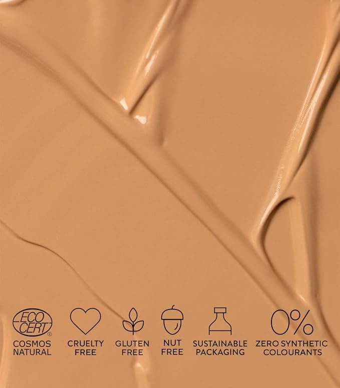 MÁDARA Organic Skincare |SKINONYM Semi-Matte Peptide Foundation, #OLDEN skin's texture. 50 G