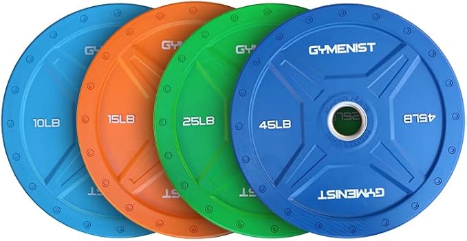 GYMENIST Bumper Plates is Made for 2 Inch 10 LB 55 LB
