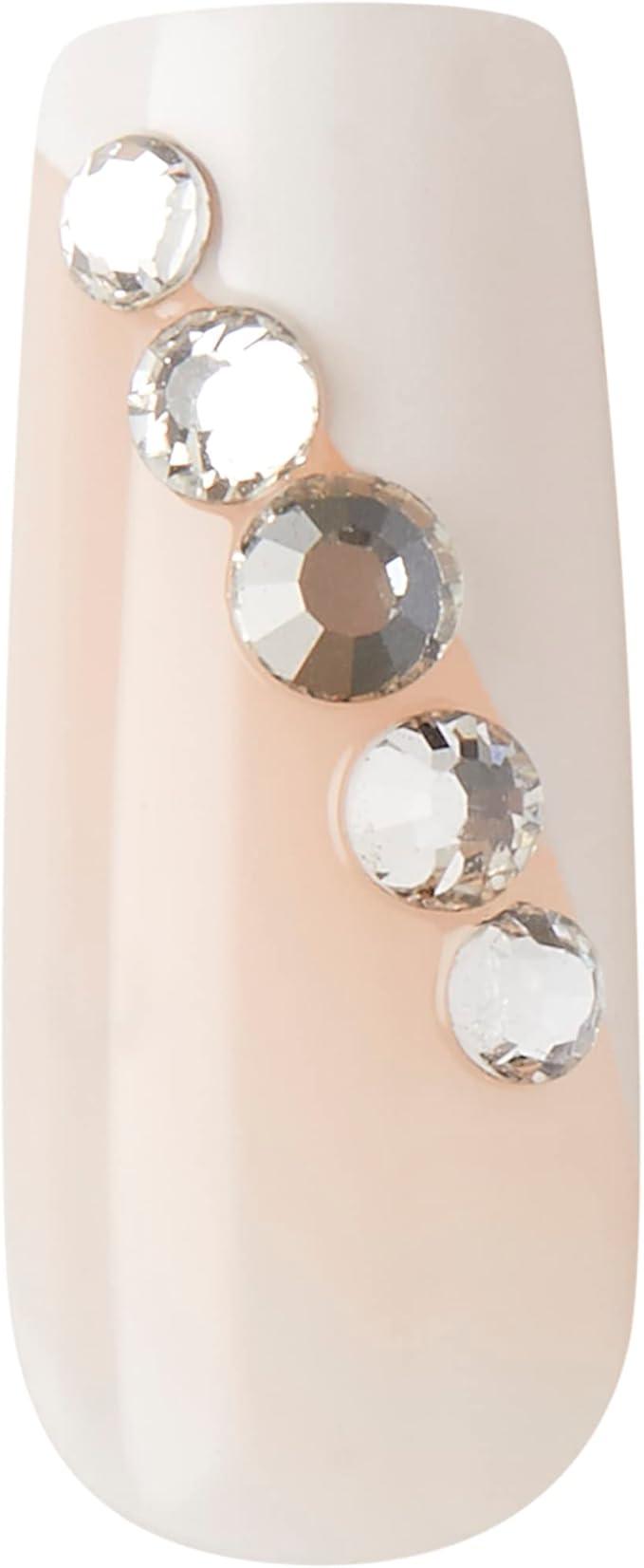 KISS Premium Classy Fake Nails French Manicure Set with Jeweled Rhinestone Nail Art Accents, Gorgeous', 30 Glue-On Nails 1 Count (Pack of 1)