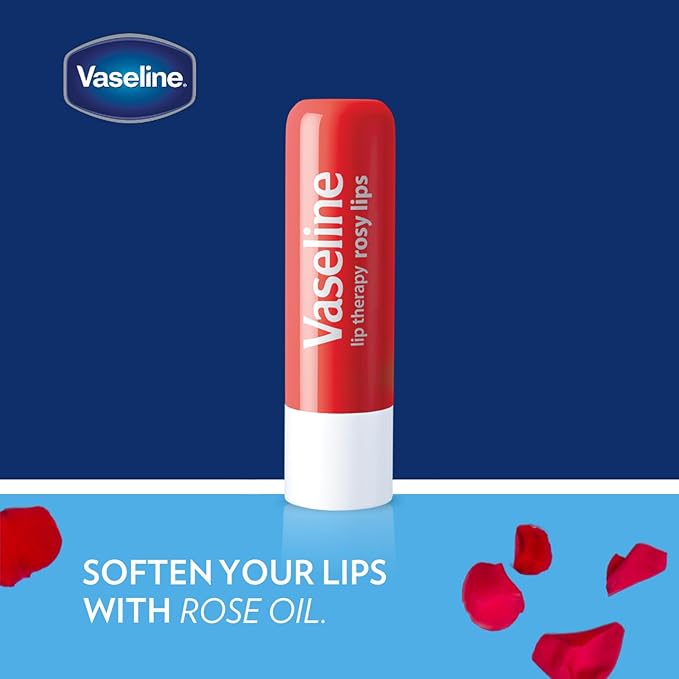 Vaseline Lip Therapy Rosy Lips 8-Pack – Moisturizing Lip Balm, Tinted, 0.16 Oz Ea