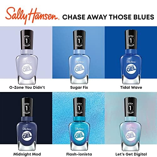 Sally Hansen Miracle Gel, Midnight Mod, Long Lasting, Gel-Like Formula, No UV Lamp Needed, Semi Opaque, Shiny Blue Nail Polish