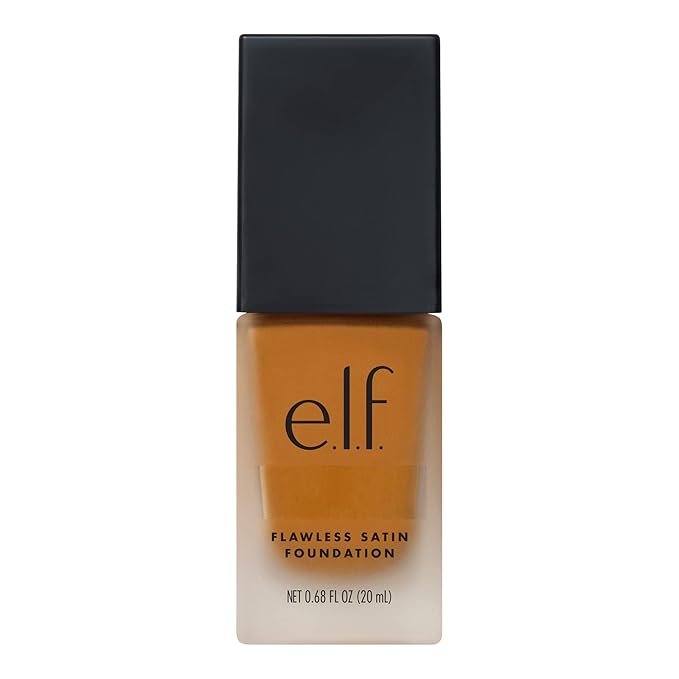 e.l.f. Flawless Satin Foundation, Lightweight & Medium Coverage, Semi-Matte Finish, Vegan & Cruelty-Free, Chai, 0.68 Fl Oz (20mL)