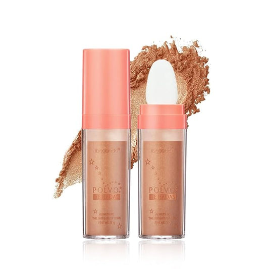 Highlight Polvo De Hadas, Fairy Highlighter Powder, Brightening Makeup (Gold)