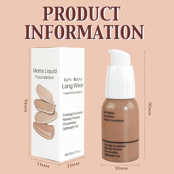 Matte Liquid Full Coverage Foundation, Flawless Soft Matte of 1)